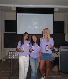 Ariya, Maddie, and Sabinna at a recruitment event